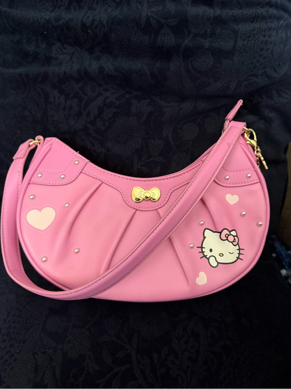 Her Universe Pink Hello Kitty Shoulder Bag with Gold Accents